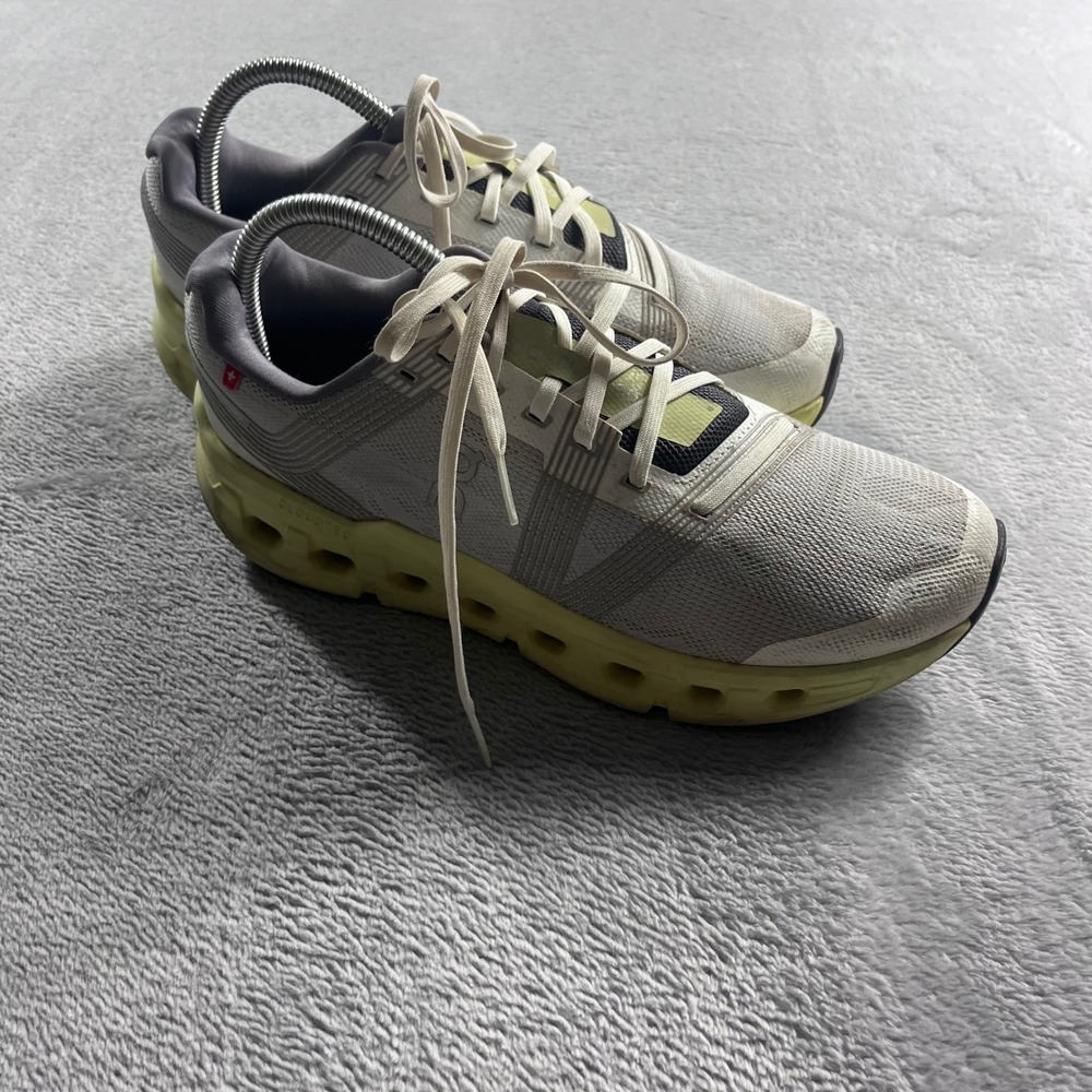 On Cloudstratus Womens Running Shoes White Lime 55.98232 Size 9.5